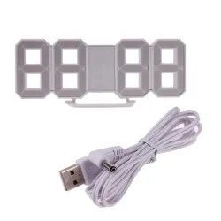 RelojesReloj de pared digital 3D moderno - LED - USB - con función de alarma