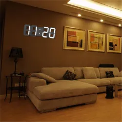 RelojesReloj de pared digital 3D moderno - LED - USB - con función de alarma