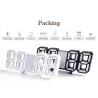 RelojesReloj de pared digital 3D moderno - LED - USB - con función de alarma