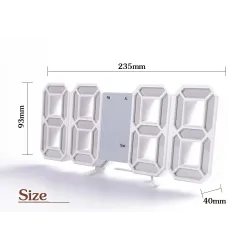 RelojesReloj de pared digital 3D moderno - LED - USB - con función de alarma