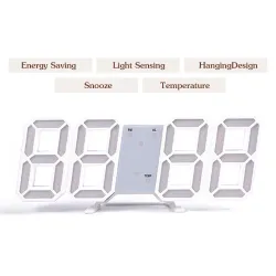 RelojesReloj de pared digital 3D moderno - LED - USB - con función de alarma