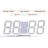 Modern 3D digital wall clock - LED - USB - with alarm functionClocks