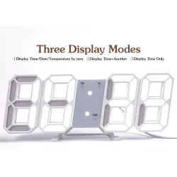 RelojesReloj de pared digital 3D moderno - LED - USB - con función de alarma