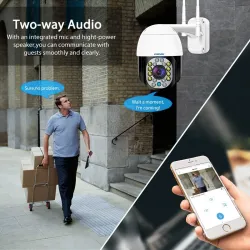 Cámaras de seguridadCámara CCTV de seguridad - visión nocturna - exterior - WiFi - 2MP - PTZ - HD - 1080P