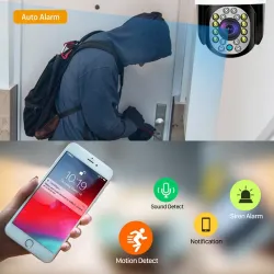Cámaras de seguridadCámara CCTV de seguridad - visión nocturna - exterior - WiFi - 2MP - PTZ - HD - 1080P