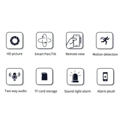 Cámaras de seguridadCámara CCTV de seguridad - visión nocturna - exterior - WiFi - 2MP - PTZ - HD - 1080P