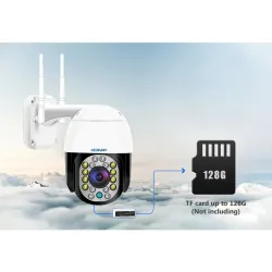 Cámaras de seguridadCámara CCTV de seguridad - visión nocturna - exterior - WiFi - 2MP - PTZ - HD - 1080P