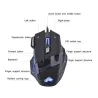 MouseRatón óptico para juegos con LED - USB con cable - 5500DPI - 7 botones