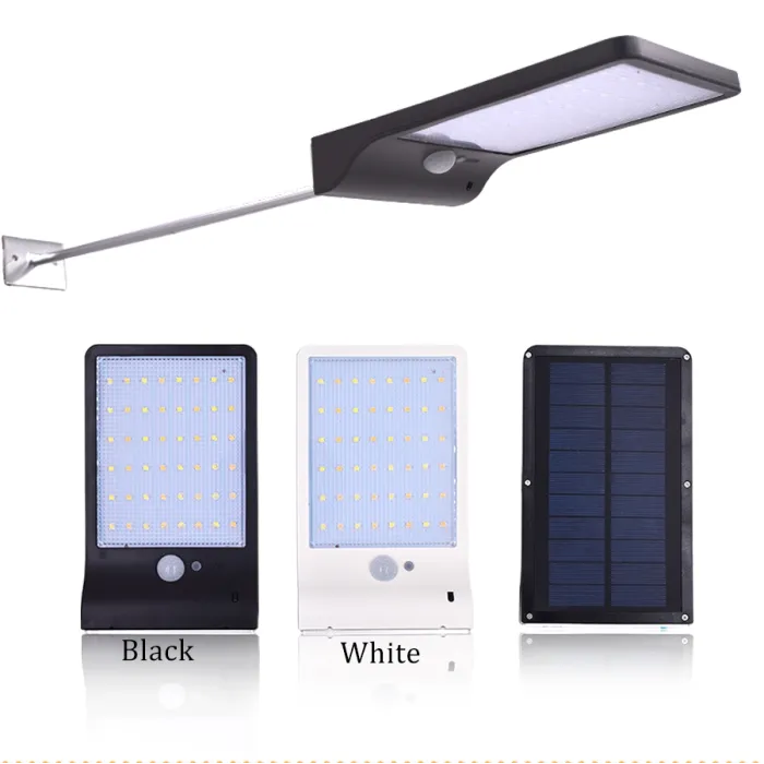 Alumbrado públicoAplique de pared con energía solar - lámpara impermeable - sensor de movimiento - 48 LED