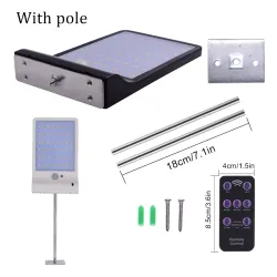 Alumbrado públicoAplique de pared con energía solar - lámpara impermeable - sensor de movimiento - 48 LED