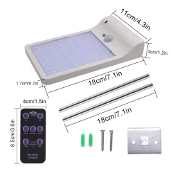 Alumbrado públicoAplique de pared con energía solar - lámpara impermeable - sensor de movimiento - 48 LED
