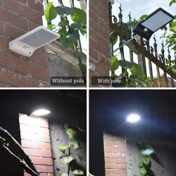 Alumbrado públicoAplique de pared con energía solar - lámpara impermeable - sensor de movimiento - 48 LED