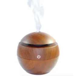 Ultrasonic air humidifier - essential oils diffuser - LED - USB - wooden grain - 130mlHumidifiers