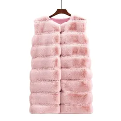 ChaquetasElegante abrigo sin mangas - chaleco de piel.