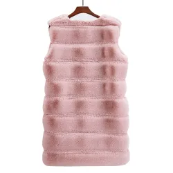 ChaquetasElegante abrigo sin mangas - chaleco de piel.