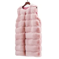 ChaquetasElegante abrigo sin mangas - chaleco de piel.