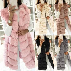 ChaquetasElegante abrigo sin mangas - chaleco de piel.