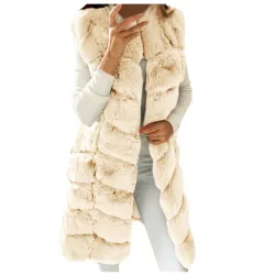 ChaquetasElegante abrigo sin mangas - chaleco de piel.
