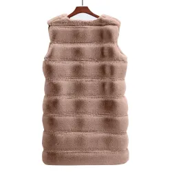 ChaquetasElegante abrigo sin mangas - chaleco de piel.