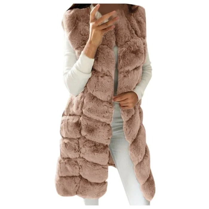 ChaquetasElegante abrigo sin mangas - chaleco de piel.