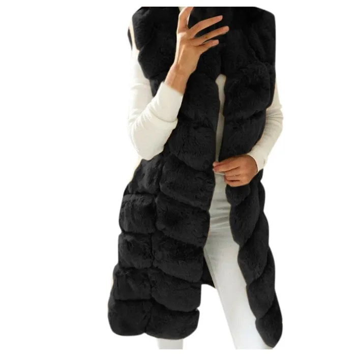 ChaquetasElegante abrigo sin mangas - chaleco de piel.
