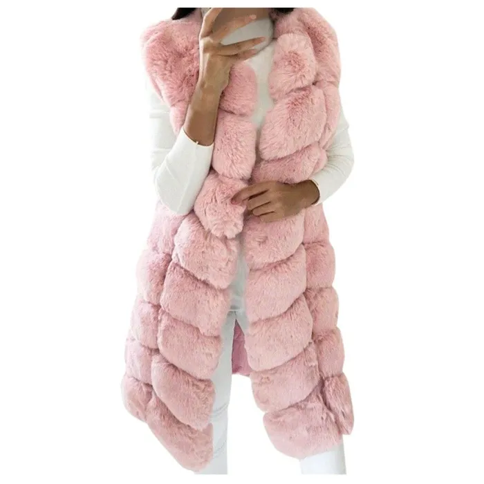 ChaquetasElegante abrigo sin mangas - chaleco de piel.