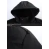 Long winter hooded jacket - zipper - buttonsJackets