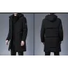 Long winter hooded jacket - zipper - buttonsJackets