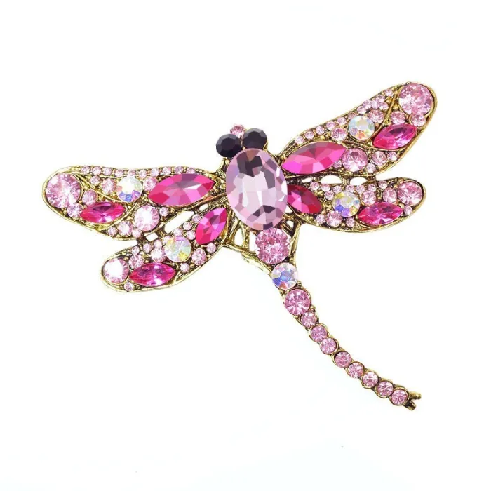 BrochesBroche de libélula de cristal