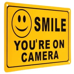 Cámaras de seguridadAdhesivo de vinilo de advertencia - Smile You're On Camera