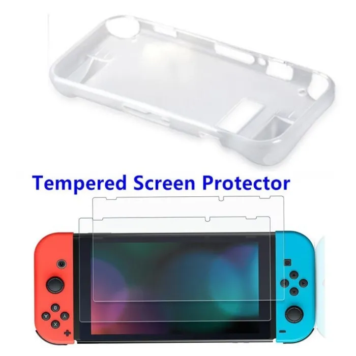 Protective cover case - with 2 screen protector - for Nintendo Switch Joycon ConsoleSwitch