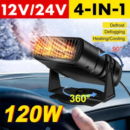 Accesorios de interiorCalentador de coche 4 en 1 - ventilador de refrigeración/calefacción - secador/desempañador/descongelad...