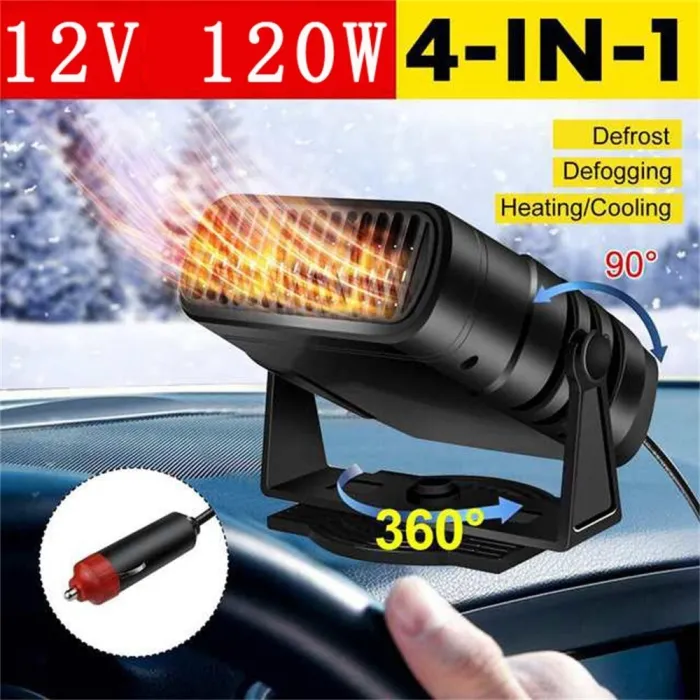 Accesorios de interiorCalentador de coche 4 en 1 - ventilador de refrigeración/calefacción - secador/desempañador/descongelad...