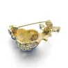 BrochesEsmalte / cristal caracol - broche