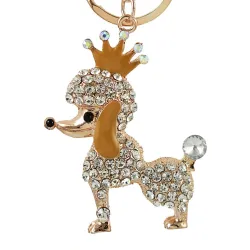 llaveroPerro de cristal con corona - llavero