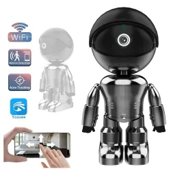 Cámaras de seguridadCámara de seguridad WiFi - audio bidireccional - 1080P - 4MP - Wifi PTZ - IP - robot negro