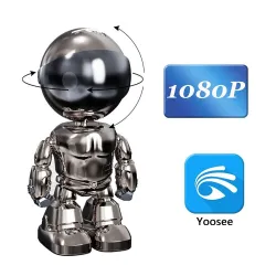 Cámaras de seguridadCámara de seguridad WiFi - audio bidireccional - 1080P - 4MP - Wifi PTZ - IP - robot negro