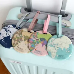 Outdoor & CampingMapa del mundo - Soporte de identificación / dirección - etiqueta de equipaje - accesorios de viaje