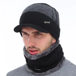 Sombreros / gorrasConjunto de gorro de invierno para hombre con bufanda