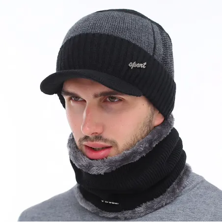 Sombreros / gorrasConjunto de gorro de invierno para hombre con bufanda