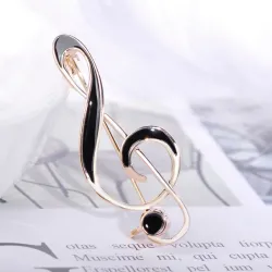 BrochesBroche nota musical - esmalte negro