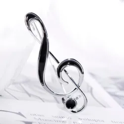 BrochesBroche nota musical - esmalte negro