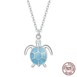 CollarCollar tortuga azul - plata de ley 925