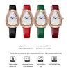 CHENXI - elegant Quartz watch with rhinestones - waterproof - leather strap - blackWatches