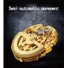 CHENXI - automatic square watch - hollow-carved design - leather strap - silver / blueWatches