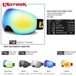 GafasKutook - gafas de esquí - lentes de doble capa a prueba de rayos UV - antivaho