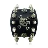 PulseraPulsera ancha de cuero - remaches - calavera - estilo punk