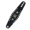 PulseraPulsera ancha de cuero - remaches - calavera - estilo punk