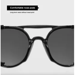 Gafas de solGafas de sol steampunk redondas - decoración cuero - unisex