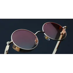 Gafas de solGafas de sol redondas góticas/steampunk - lente roja - montura de metal - UV 400 - unisex